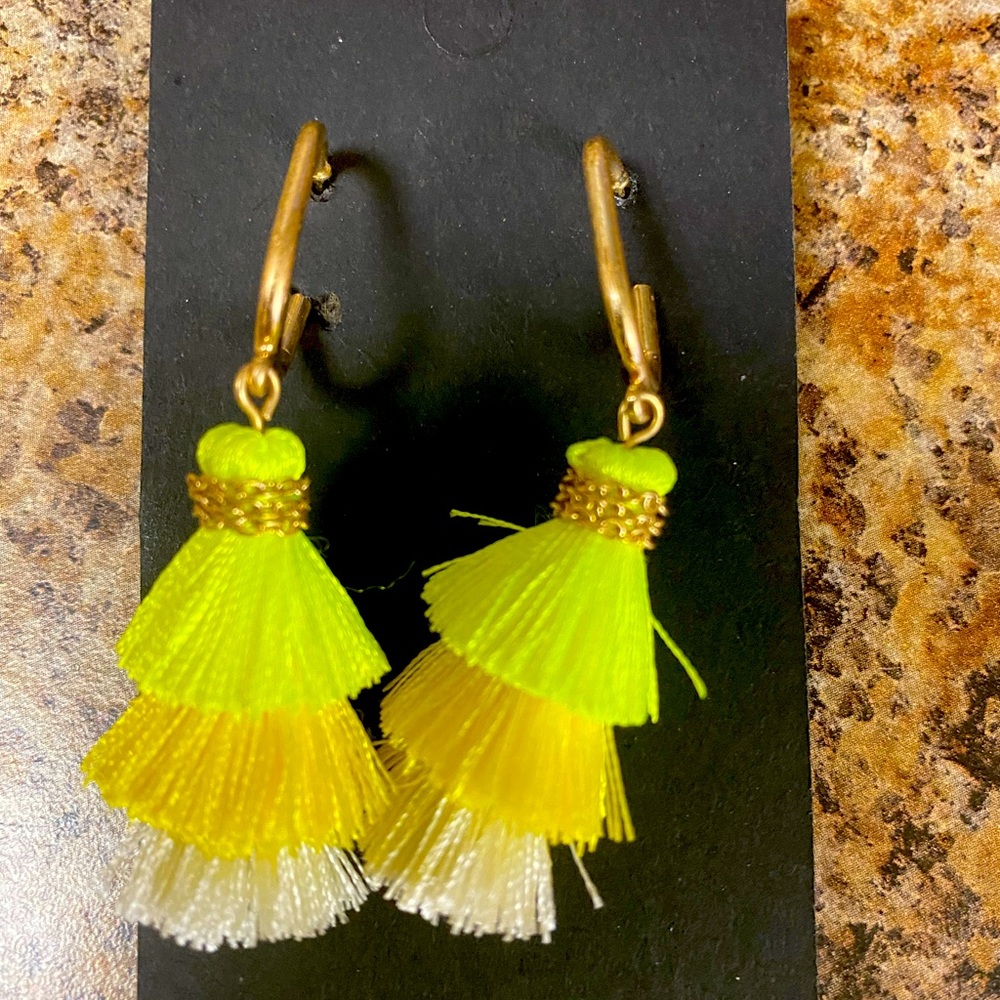 Tassel Earrings Layered Tiered Linear Drop Fashion Trending Earrings